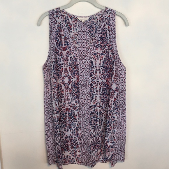 Rebecca Taylor Tops - Rebecca Taylor Red and Blue Patterned Blouse